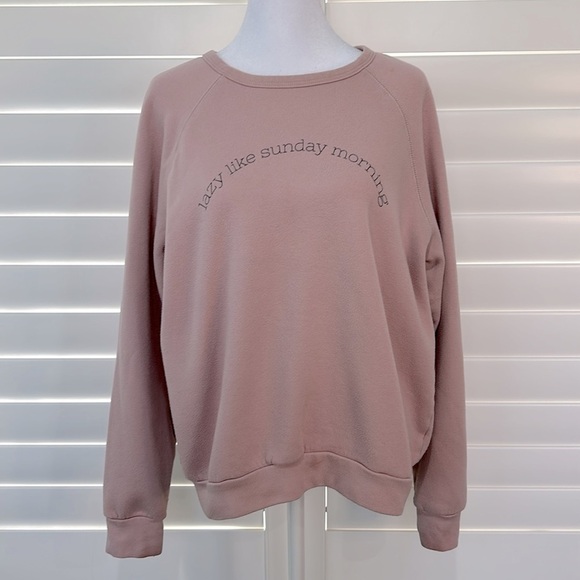 Project Social T Easy Like Sunday Morning Pink Sweatshirt | Small - Picture 1 of 8